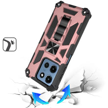 For Moto G 2025 Case Shockproof Modern with Stand Metal Plate + Tempered Glass