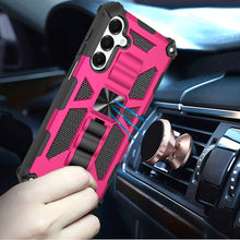 For Samsung A16 5G Case Shockproof Modern with Stand Metal Plate +Tempered Glass