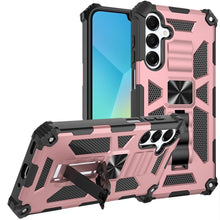 For Samsung A16 5G Case Shockproof Modern with Stand Metal Plate +Tempered Glass