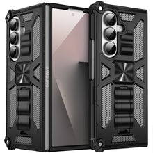 For Samsung Z Fold7 Case Shockproof Modern w/ Stand Metal Plate + Tempered Glass