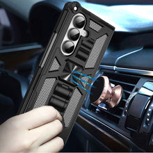 For Samsung Z Fold7 Case Shockproof Modern w/ Stand Metal Plate + Tempered Glass