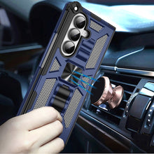 For Samsung Z Fold7 Case Shockproof Modern w/ Stand Metal Plate + Tempered Glass