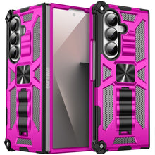 For Samsung Z Fold7 Case Shockproof Modern w/ Stand Metal Plate + Tempered Glass