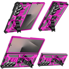 For Samsung Z Fold7 Case Shockproof Modern w/ Stand Metal Plate + Tempered Glass