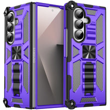 For Samsung Z Fold7 Case Shockproof Modern w/ Stand Metal Plate + Tempered Glass