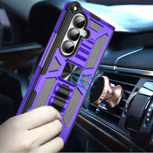 For Samsung Z Fold7 Case Shockproof Modern w/ Stand Metal Plate + Tempered Glass