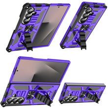 For Samsung Z Fold7 Case Shockproof Modern w/ Stand Metal Plate + Tempered Glass