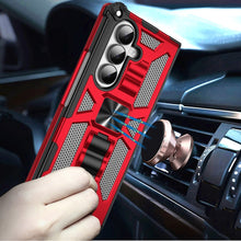 For Samsung Z Fold7 Case Shockproof Modern w/ Stand Metal Plate + Tempered Glass