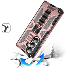 For Samsung Z Fold7 Case Shockproof Modern w/ Stand Metal Plate + Tempered Glass