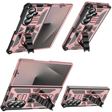 For Samsung Z Fold7 Case Shockproof Modern w/ Stand Metal Plate + Tempered Glass