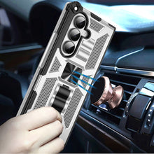 For Samsung Z Fold7 Case Shockproof Modern w/ Stand Metal Plate + Tempered Glass