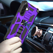 For Samsung A17 5G Case Shockproof Modern with Stand Metal Plate +Tempered Glass