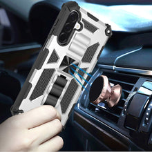 For Samsung A17 5G Case Shockproof Modern with Stand Metal Plate +Tempered Glass