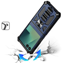 For Samsung Z Flip7 Case Shockproof Modern w/ Stand Metal Plate + Tempered Glass