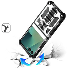 For Samsung Z Flip7 Case Shockproof Modern w/ Stand Metal Plate + Tempered Glass