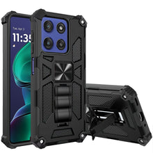 For Moto G Stylus 2025 Case Shockproof with Stand Metal Plate + Tempered Glass