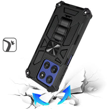 For Moto G Stylus 2025 Case Shockproof with Stand Metal Plate + Tempered Glass