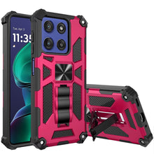 For Moto G Stylus 2025 Case Shockproof with Stand Metal Plate + Tempered Glass