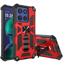 For Moto G Stylus 2025 Case Shockproof with Stand Metal Plate + Tempered Glass