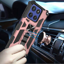 For Moto G Stylus 2025 Case Shockproof with Stand Metal Plate + Tempered Glass