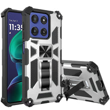 For Moto G Stylus 2025 Case Shockproof with Stand Metal Plate + Tempered Glass