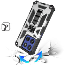 For Moto G Stylus 2025 Case Shockproof with Stand Metal Plate + Tempered Glass