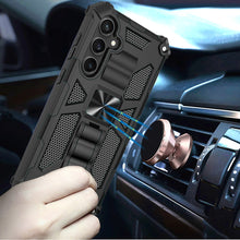 For Samsung S25 FE Case Shockproof Modern with Stand Metal Plate +Tempered Glass