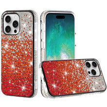 For iPhone 16 PRO MAX Case Party Full Bling Diamond Phone Cover + Tempered Glass