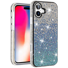 For iPhone 16 6.1inch Case Party Full Bling Diamond Phone Cover + Tempered Glass