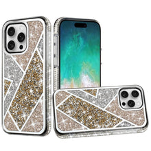 For iPhone 16 PRO MAX Case Rhombus Bling Glitter Diamond Cover + Tempered Glass