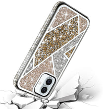 For iPhone 16 Plus 6.7in Case Rhombus Bling Glitter Diamond + Tempered Glass