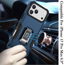For iPhone 17 Pro Max Case Grip Design Magnetic Ring Stand Cover +Tempered Glass
