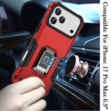 For iPhone 17 Pro Max Case Grip Design Magnetic Ring Stand Cover +Tempered Glass