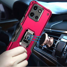 For Moto G 2025 Case Grip Design Magnetic Ring Stand Cover + Tempered Glass