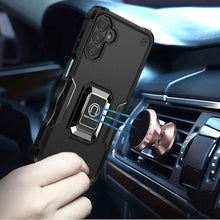 For Samsung A17 5G Case Grip Design Magnetic Ring Stand Cover + Tempered Glass