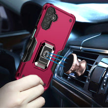 For Samsung A17 5G Case Grip Design Magnetic Ring Stand Cover + Tempered Glass