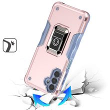 For Samsung A17 5G Case Grip Design Magnetic Ring Stand Cover + Tempered Glass