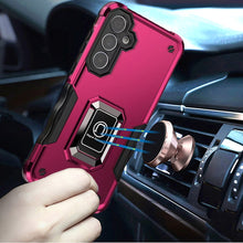 For Samsung A26 5G Case Grip Design Magnetic Ring Stand Cover + Tempered Glass