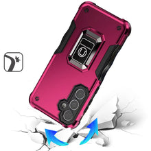 For Samsung A36/A56 Case Grip Design Magnetic Ring Stand Cover + Tempered Glass