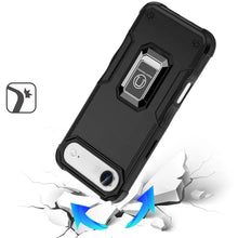 For iPhone Air Case Grip Design with Metal Ring Stand Cover + Tempered Glass