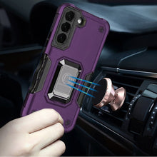 For Samsung S23 FE 5G Case Grip Design Magnetic Ring Stand + Tempered Glass