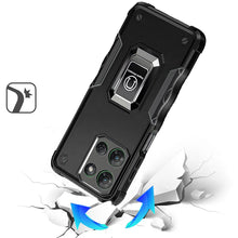 For Moto G Power 2025 Case Grip Design Magnetic Ringstand Cover + Tempered Glass