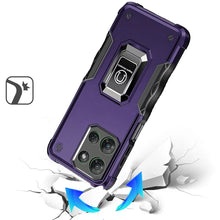 For Moto G Power 2025 Case Grip Design Magnetic Ringstand Cover + Tempered Glass