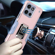 For Moto G Power 2025 Case Grip Design Magnetic Ringstand Cover + Tempered Glass