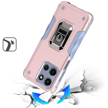 For Moto G Power 2025 Case Grip Design Magnetic Ringstand Cover + Tempered Glass