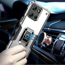 For Moto G Power 2025 Case Grip Design Magnetic Ringstand Cover + Tempered Glass