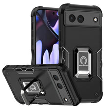 For Google Pixel 9a Case Grip Design Magnetic Ring Stand Cover + Tempered Glass