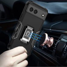 For Google Pixel 9a Case Grip Design Magnetic Ring Stand Cover + Tempered Glass