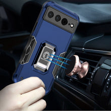 For Google Pixel 9a Case Grip Design Magnetic Ring Stand Cover + Tempered Glass