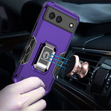 For Google Pixel 9a Case Grip Design Magnetic Ring Stand Cover + Tempered Glass